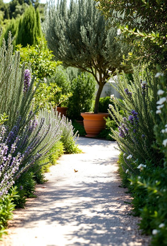 aromatic herb lined pathways
