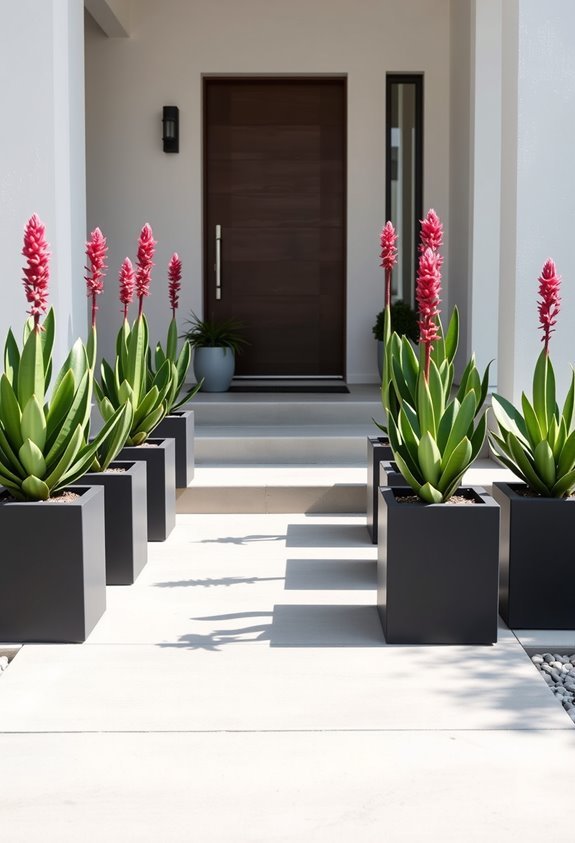 bold euphorbia for entryway