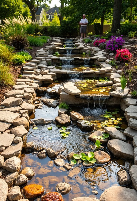 cascading multi level water gardens