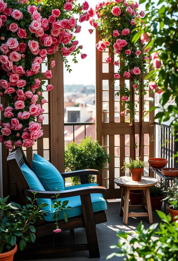 charming floral balcony retreat