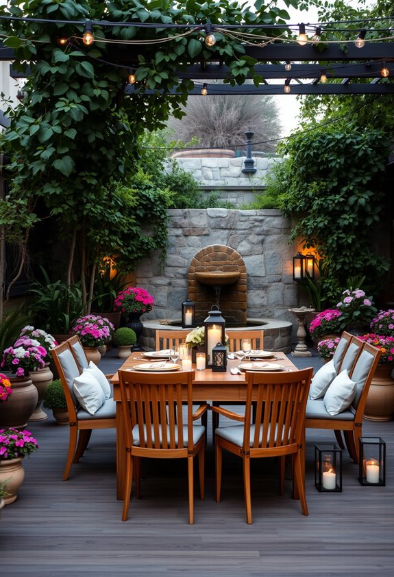 charming garden dining ambiance