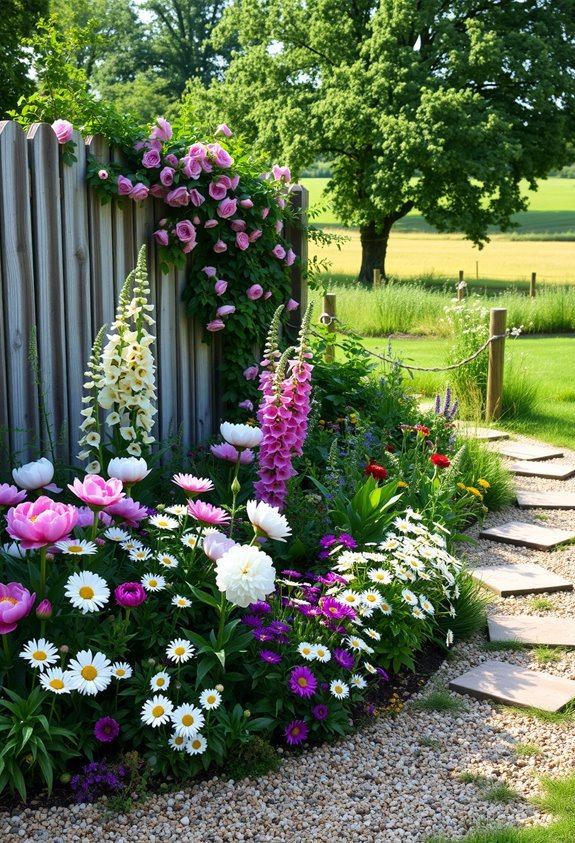 charming mixed perennial garden