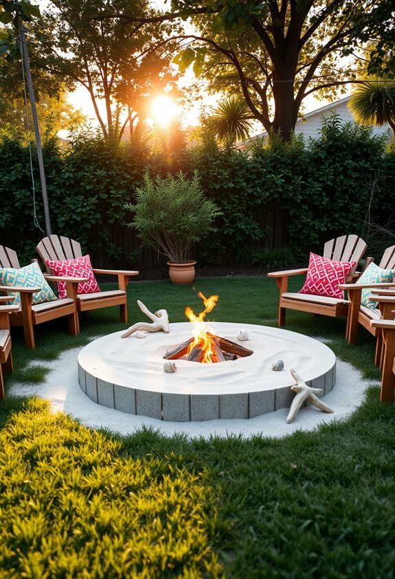coastal backyard fire pit