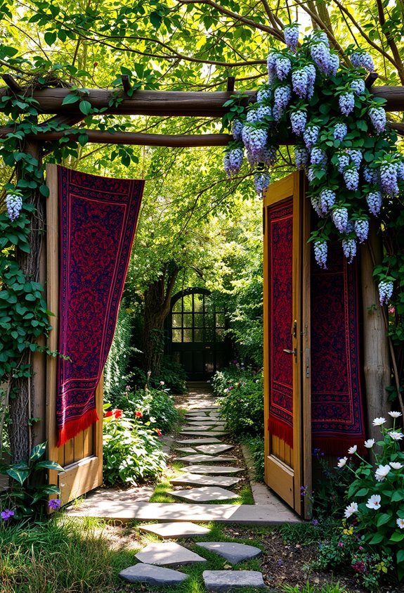 colorful artistic garden entrance