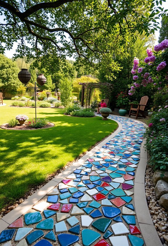 colorful ceramic mosaic pathways