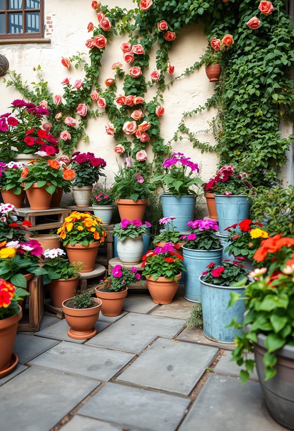 colorful flexible container gardening