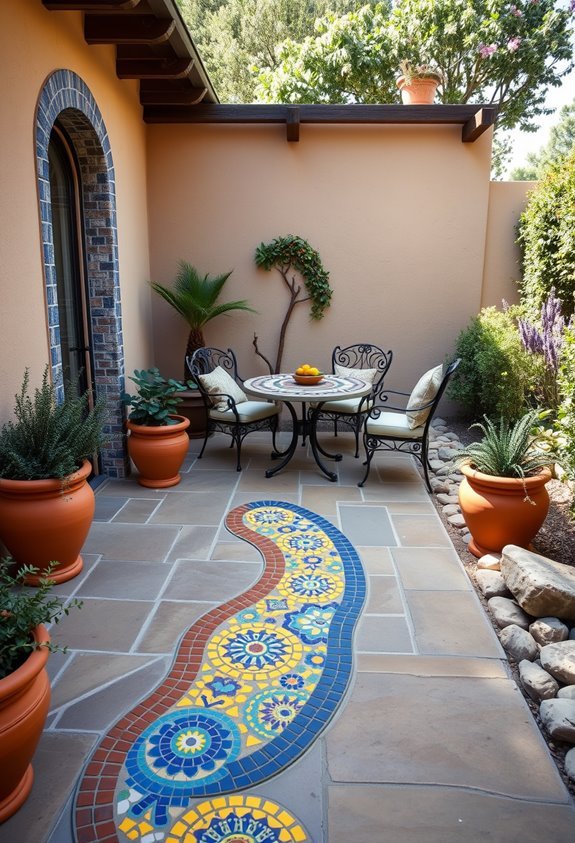 colorful mediterranean tile accents