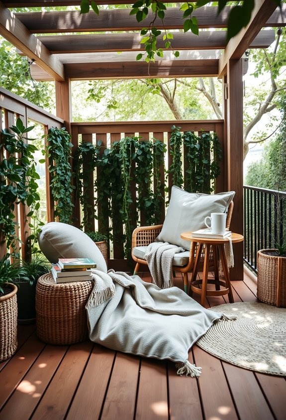 cozy garden reading nook