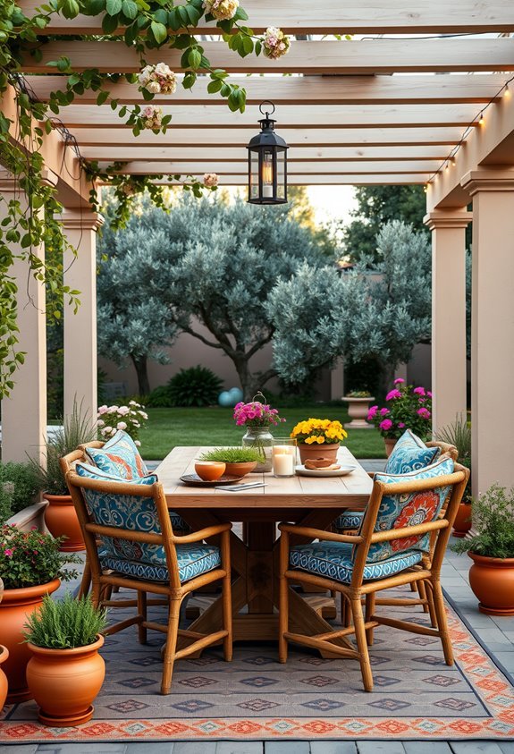 cozy mediterranean outdoor dining