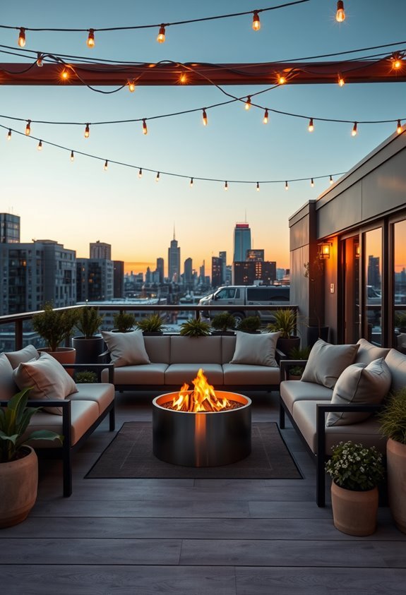 cozy rooftop fire retreat