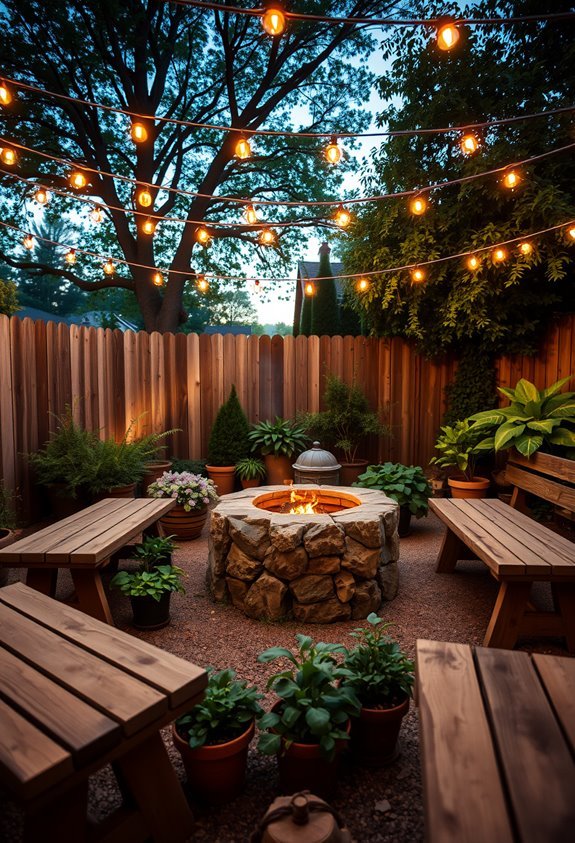 cozy rustic backyard ambiance