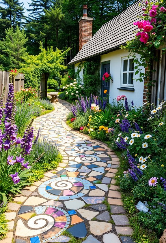 creative mosaic garden pathways