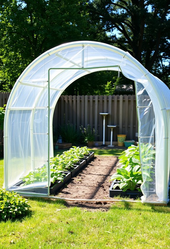 curved frame greenhouse structure