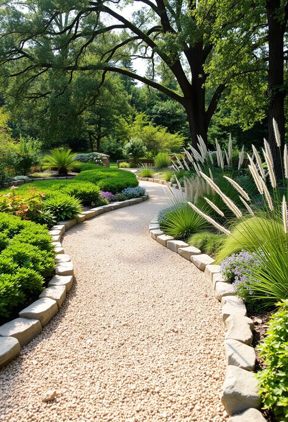 curved stone gravel pathway