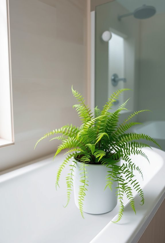 delicate air purifying bathroom fern