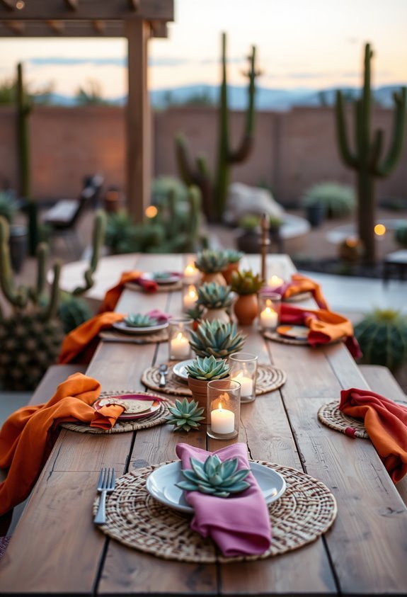 desert inspired sunset tablescape