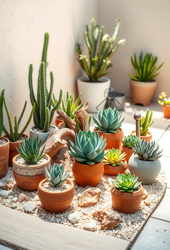 desert succulent corner display