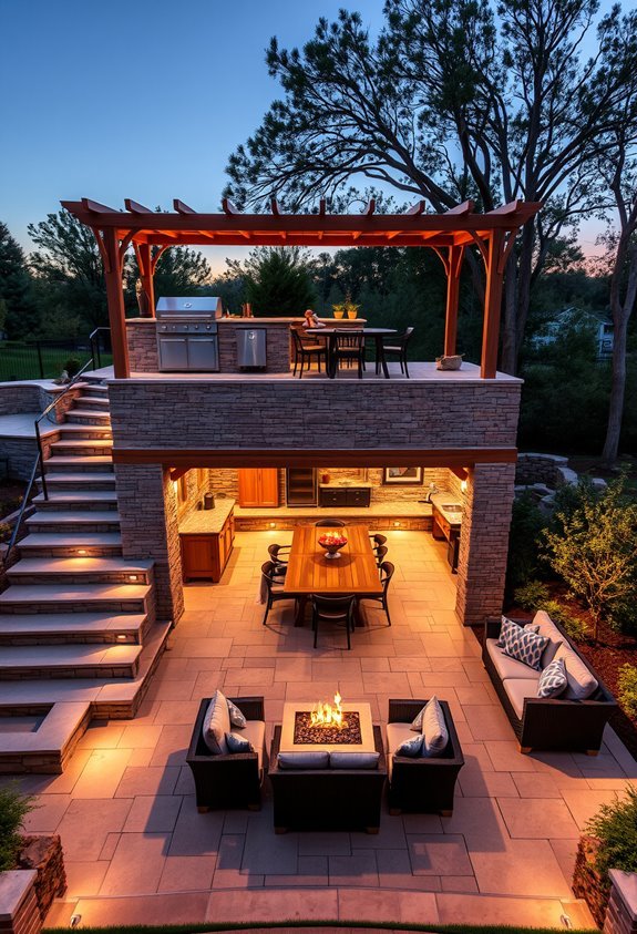 distinct zones for entertaining