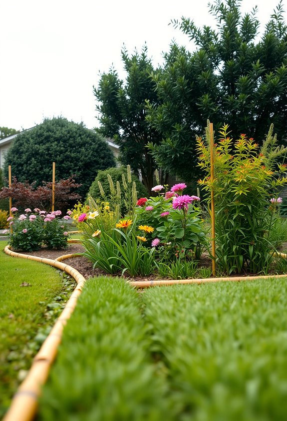 eco friendly bamboo garden edging