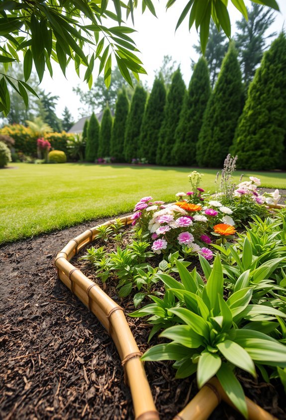 eco friendly bamboo garden edging