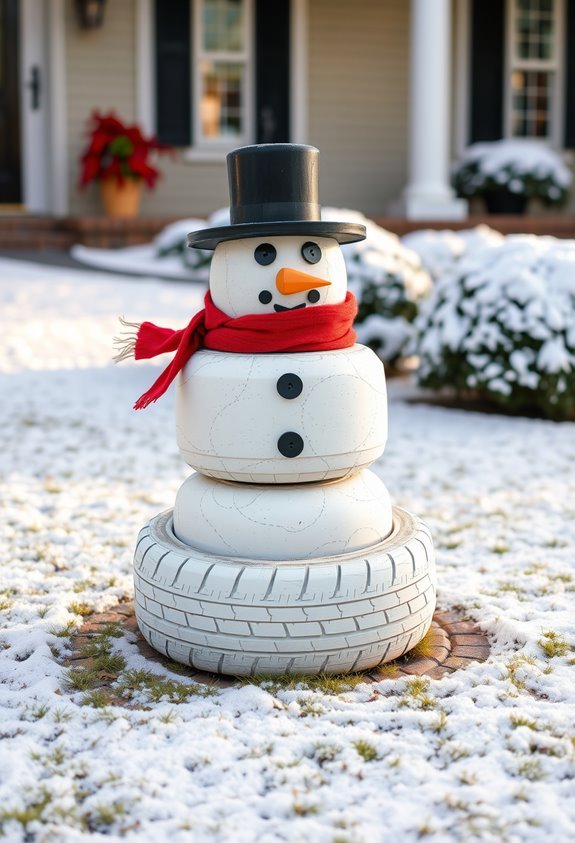 eco friendly tire snowman