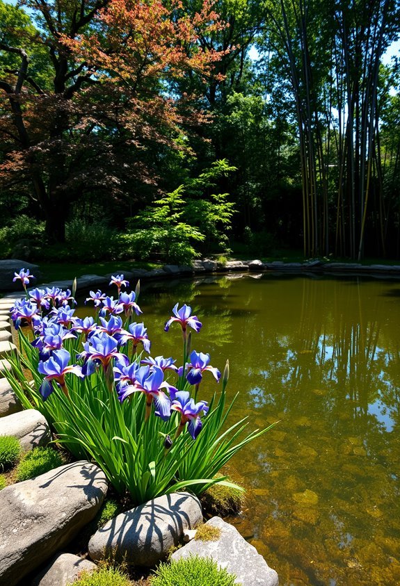 elegant blooms in water