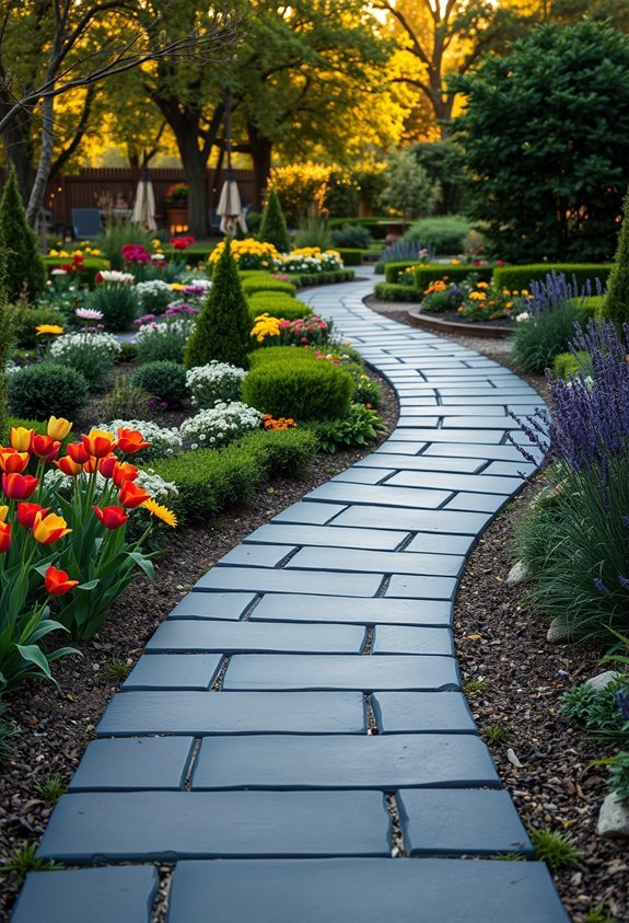 elegant curved stone pathways