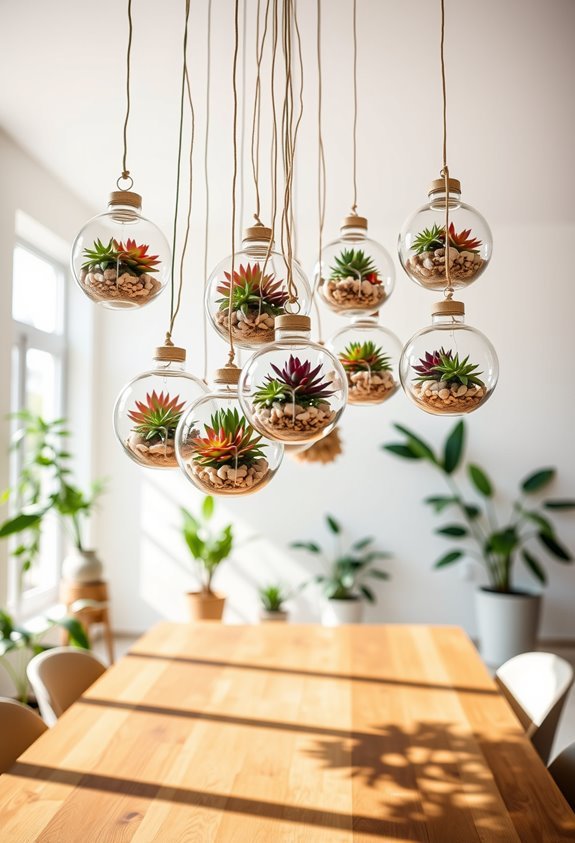 elegant hanging succulent displays