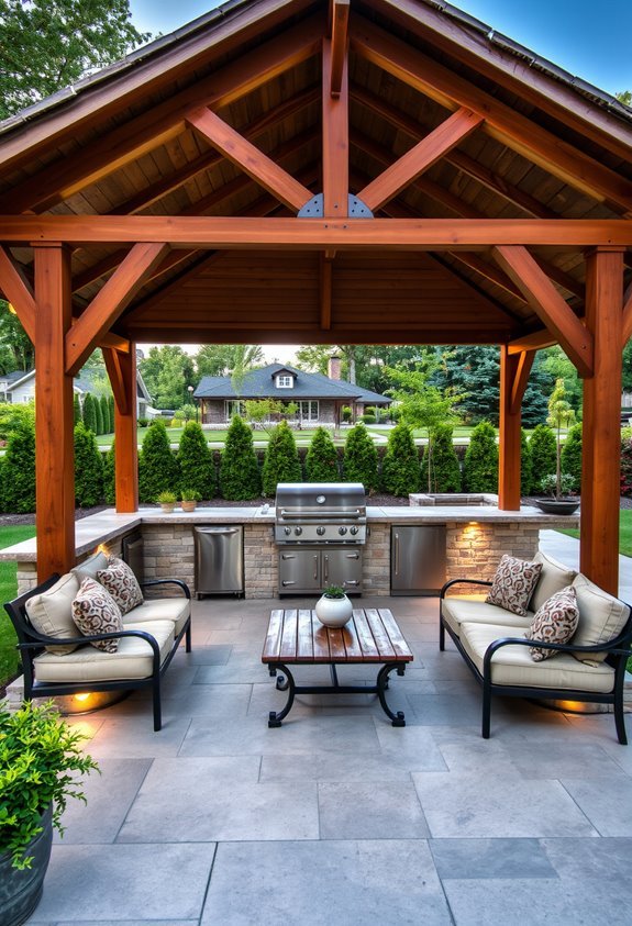 elegant outdoor cooking space