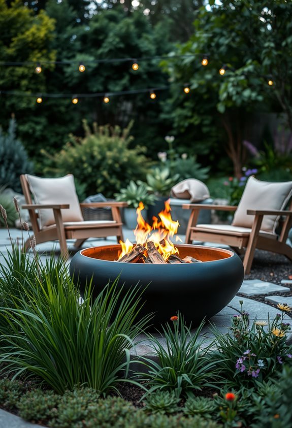 elegant outdoor fire feature