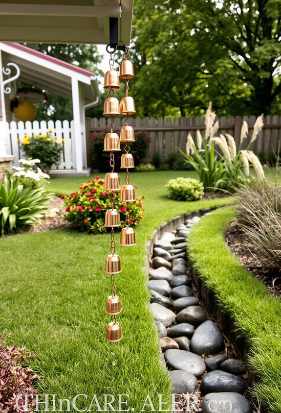 elegant rain chain installation