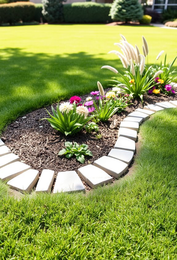 elegant stone garden borders
