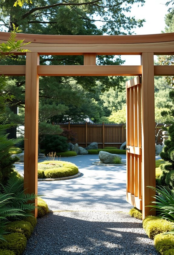 elegant wooden garden entrances