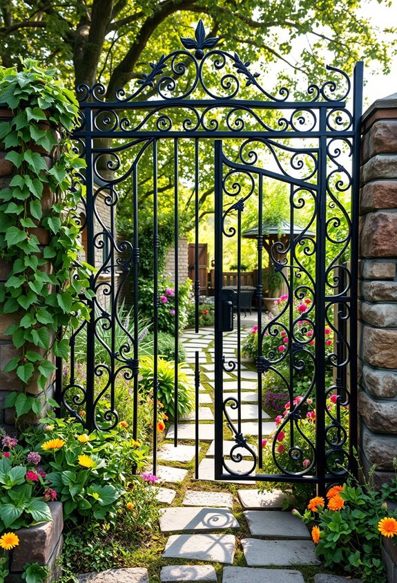 elegant wrought iron gate