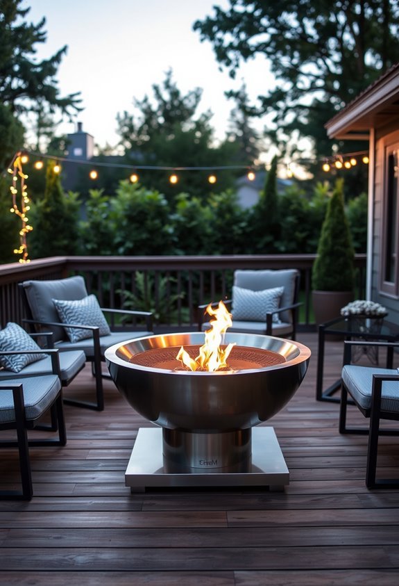 elevated fire bowl installation