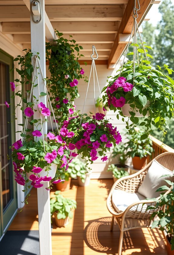 elevated hanging plant displays