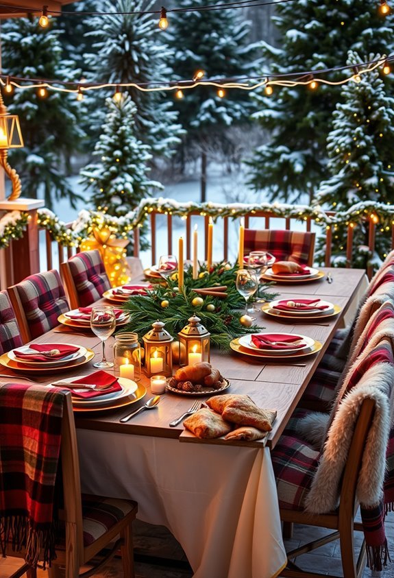 enchanting outdoor christmas dining