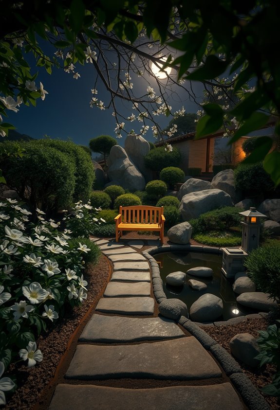 ethereal nighttime garden retreats