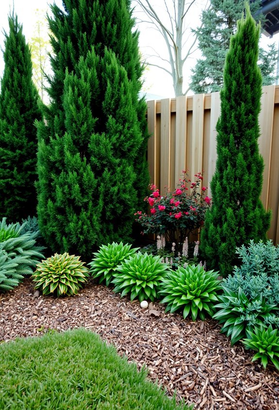 evergreen corner garden design