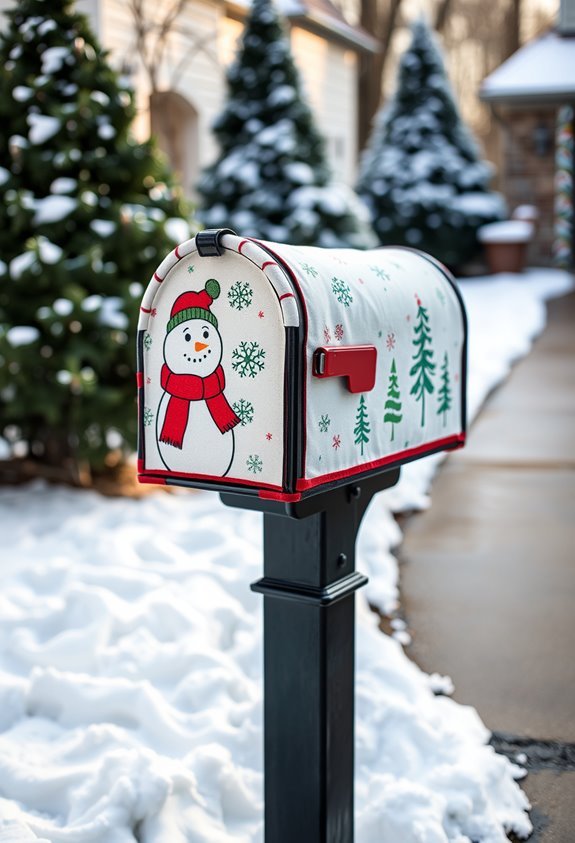 festive holiday mailbox cover
