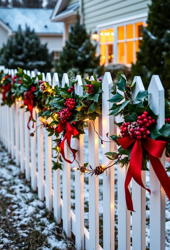 festive holly and berry swags