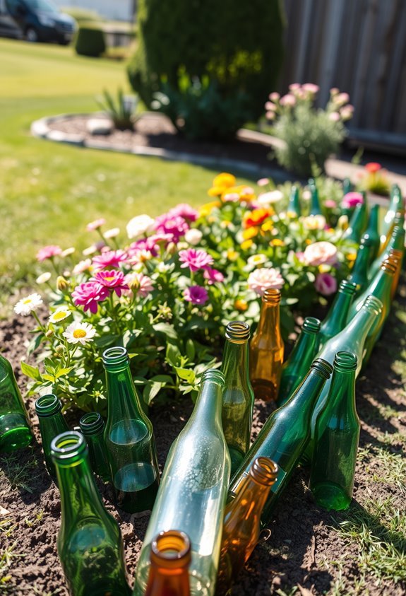 glass bottle garden edging