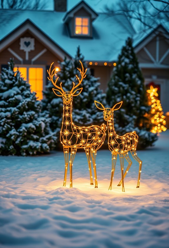 glowing led deer decorations