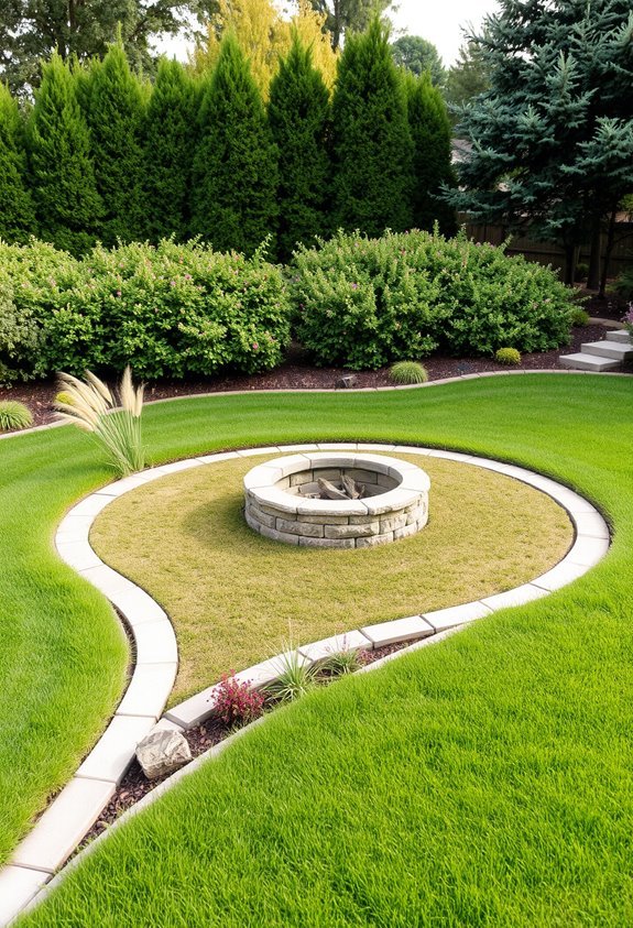 inviting fire pit landscaping