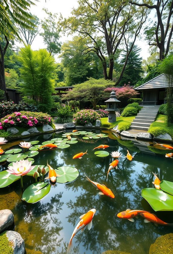 koi pond tranquility and beauty