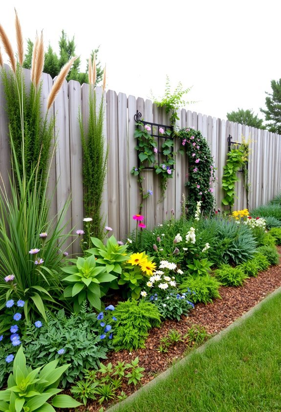 layered fence line plantings