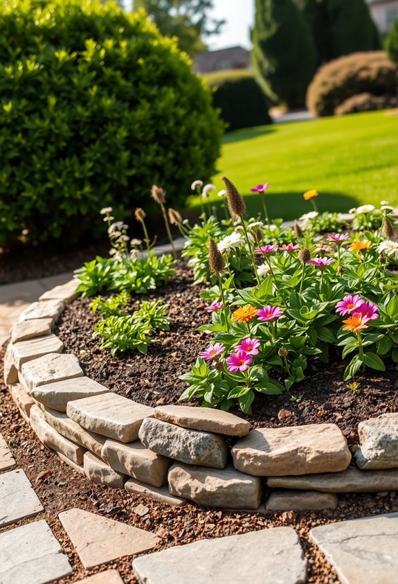 layered stone garden borders