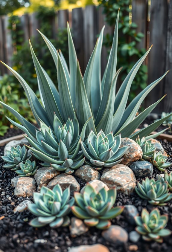 layered succulent garden design