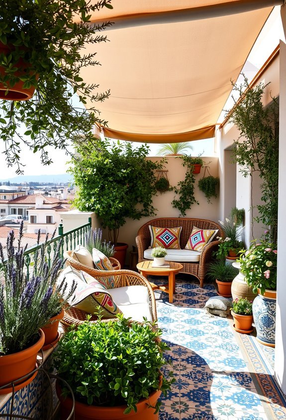 mediterranean inspired balcony retreat