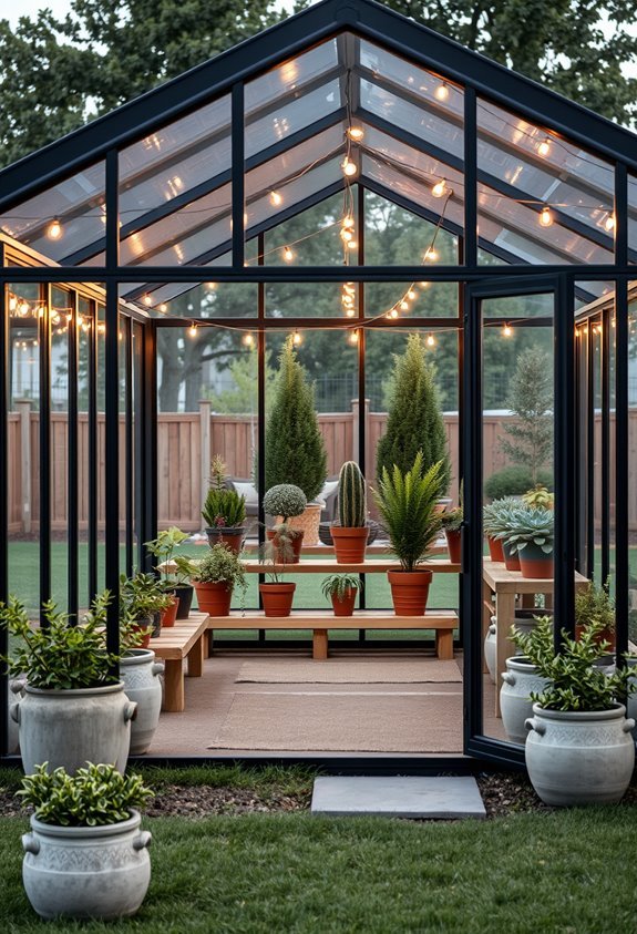 modern greenhouse with ambiance